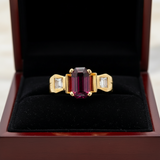 Estate 2.90 ct Garnet Diamond 14K YG Ring 15502