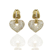 Estate 6.00 cttw Diamond Heart Earrings 13379