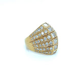Bold Diamond and 18K Yellow Gold Ring