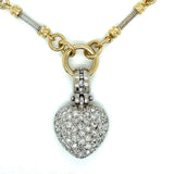 Estate 1.25 cttw Pave Diamond Pendant 32g Necklace 13382