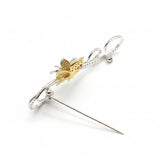 Dramatic 2.75" Long Diamond 18k Gold Brooch