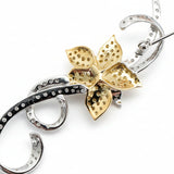 Dramatic 2.75" Long Diamond 18k Gold Brooch