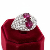 Ruby and Diamond 18K White Gold Ring