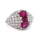 Estate 3.00 ct Ruby and Diamond 18K White Gold Ring 12273