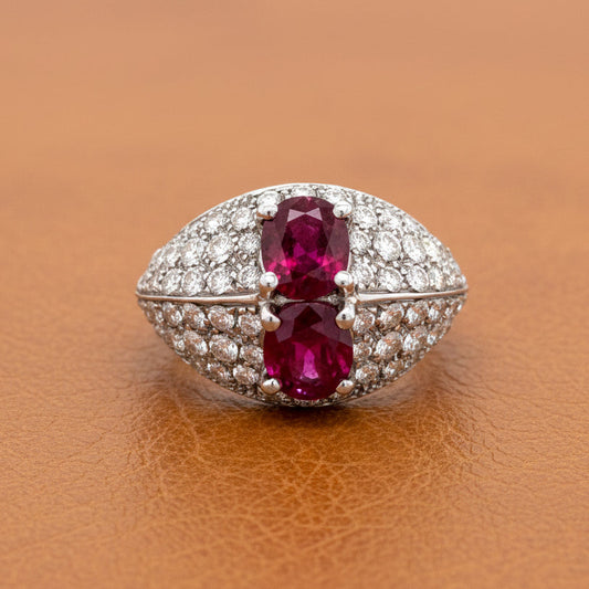 Ruby and Diamond 18K White Gold Ring