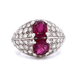 Estate 3.00 ct Ruby and Diamond 18K White Gold Ring 12273