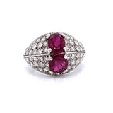 Estate 3.00 ct Ruby and Diamond 18K White Gold Ring 12273