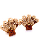 Estate Retro 4.20 cttw Citrine Fan Earrings 12270