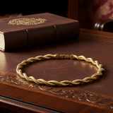 Estate Braided Tubogas 14K Yellow Gold Necklace