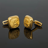 Estate David Webb Roman/Ancient 18K Yellow Coin Cuff Links