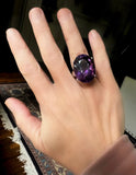 Estate Amethyst Oval 36.06 ct 14K Yellow Gold Ring 15239