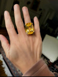 Estate Huge Citrine Oval 53.63 ct 14K Yellow Gold Gold 15238