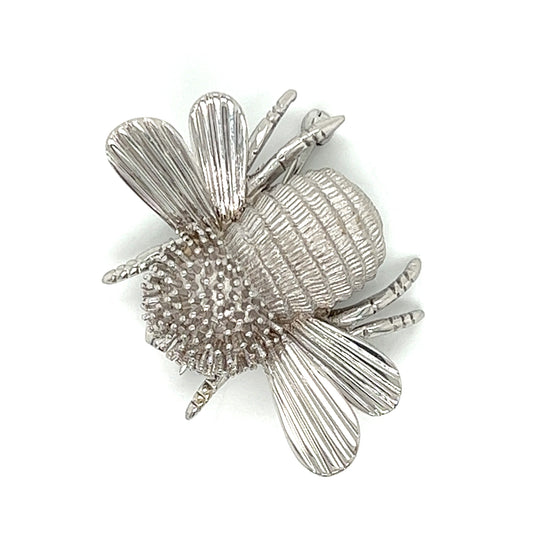 Estate Charles Turi Bumble Bee Brooch 18K White Gold 13510