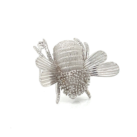 Estate Charles Turi Bumble Bee Brooch 18K White Gold 13510