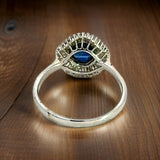Estate 2.54 ct Fine Cab Sapphire Diamond Ring 14998