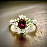 Estate 1.32 ct. Cushion Cut Ruby Diamond Platinum Ring 14993