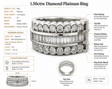 Modern 1.50cttw Diamond Platinum Ring