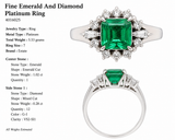 Fine Emerald and Diamond Platinum Ring
