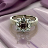 Estate Natural Fancy Brown Pink Diamond Platinum Ring (GIA) 15028