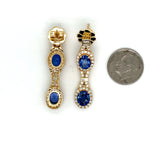 Bev 5.60 cttw Sapphire and Diamond Dangle Earrings 07987