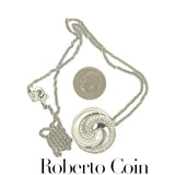 Estate Roberto Coin 1.50 cttw Diamond Swirl Pendant 18K White Gold (Box Included) 15039