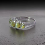 Estate 2.96 cttw Cats Eye Chrysoberyl Diamond Platinum Ring 15042