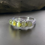 Estate 2.96 cttw Cats Eye Chrysoberyl Diamond Platinum Ring 15042