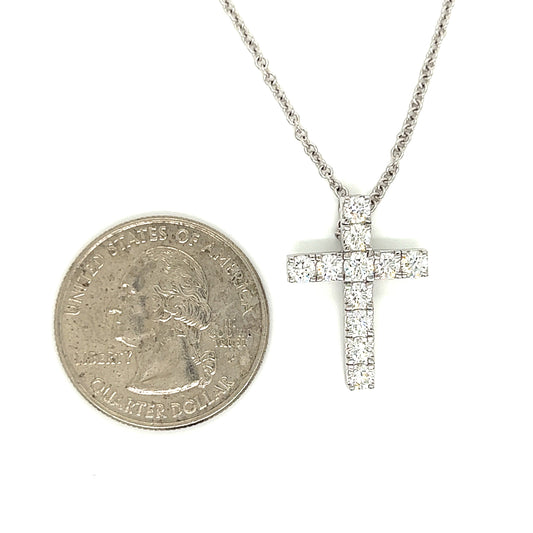 Designer Mira 1.11 cttw Diamond Cross Necklace 13675