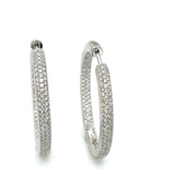 Designer Arato Of Italy 3.20 cttw Diamond In/Out Hoop Earrings 13685