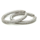 Designer Arato Of Italy Diamond In/Out Hoop 18K White Gold Earrings