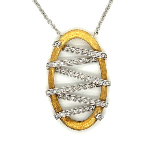 MaKur Diamond and 18K White and Yellow Gold Necklace