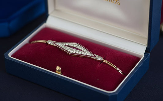 Art Deco Diamond and Ruby Platinum and 18K Yellow Gold Bracelet