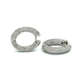 Designer EMJ 3.68 cttw Diamond Pave In/Out Hoop Earrings 13713