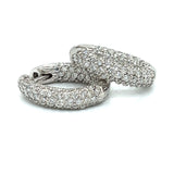 Designer EMJ 3.68 cttw Diamond Pave In/Out Hoop Earrings 13713