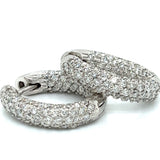 Designer EMJ 3.68 cttw Diamond Pave In/Out Hoop Earrings 13713