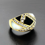 New Designer Asch Grossbardt Onyx Mother Of Pearl Diamond Ring 13814