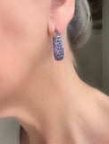 Roberto Coin Animalier Multi Color Sapphire and Diamond Hoop Earring
