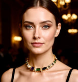Designer Diamond, Sapphire, Tourmaline, Onyx, Amethyst, Pearl 14K/18K Yellow Gold Slide Necklace