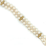 Estate Designer Schoeffel 2 Row 6 mm x 6.5 mm Japanese Akoya Pearl Bracelet 13855