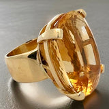 Estate Huge Citrine Oval 53.63 ct 14K Yellow Gold Gold 15238