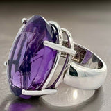 Estate Amethyst Oval 36.06 ct 14K Yellow Gold Ring 15239