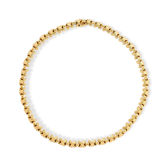 Tiffany & Company "X and O" 18K Yellow Gold Necklace