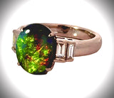 Estate Black Opal 2.43 ct and Diamond Ring 15248