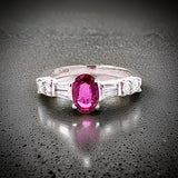 Estate 1.11 ct Oval Ruby and .39 cttw Diamond Platinum Ring 15259