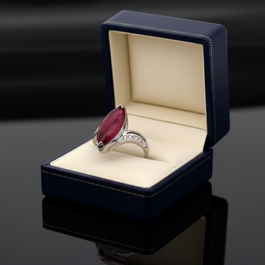Estate Bold Custom 15.38 ct Pink Tourmaline and Diamond Platinum Ring 15262