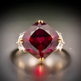 Estate Custom Design 23.92 ct Rhodolite Garnet and 1.06 cttw Diamond Platinum/18K Yellow Gold Ring 15263