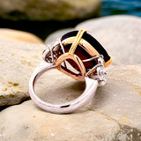 Estate Custom Design 23.92 ct Rhodolite Garnet and 1.06 cttw Diamond Platinum/18K Yellow Gold Ring 15263