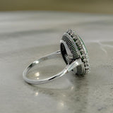 Estate Jade and Diamond Platinum Ring 15272