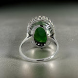 Estate Jade and Diamond Platinum Ring 15272