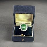 Estate Jade and Diamond Platinum Ring 15272